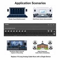 Konverter Audio Dante 8x8 XLR Analog ke Digital dengan DSP PoE+ 48V Phantom Power XLR 8 Input 8 Output Jembatan Jaringan Dante AES67