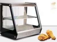 Vitrine électrique de comptoir à 3 niveaux en acier inoxydable et verre pour la présentation alimentaire en restaurant – Équipement de maintien au chaud – Offre Spéciale