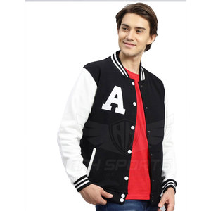 Custom 100% Wool Varsity <b>Jacket</b> <b>Leather</b> Sleeves Men Chenille Patch Letterman Bomber <b>Jacket</b> OEM Premium High Quality Outerwear - Product Image 2