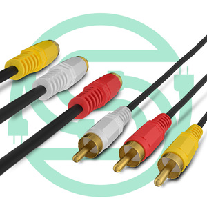 1,5 m 1,8 m 3M 5m 3 RCA a 3 RCA macho a macho Av cable al por mayor cable de vídeo conector enchufe cable de audio estéreo - Product Image 3