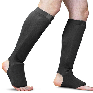 HWN-0294 # <span class=keywords><strong>Protège</strong></span>-tibias élastiques pour la boxe et le <span class=keywords><strong>karaté</strong></span> avec protection de la cheville – Protections de jambes et de mollets - Product Image 2