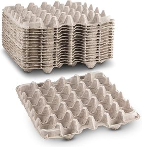 Plateaux à œufs en fibre de pulpe biodégradable, 15 pièces, pour stocker jusqu'à 30 œufs/boîtes à œufs, idéales pour créer un excellent habitat pour une colonie de cafards - Product Image 1