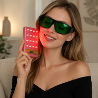 لوحة العلاج بالضوء الأحمر المحمولة الاحترافية GLPE مع 16 مصباح LED بطول موجة 660 نانومتر/850 نانومتر لتخفيف آلام اليدين والعضلات والمفاصل