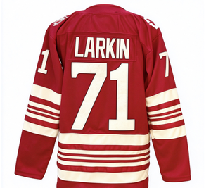 Maillot de hockey sur glace rouge personnalisé avec nom et numéro, tenue d'équipe à manches longues, uniforme sportif pour entraînement de club et vêtements de supporter - Product Image 2