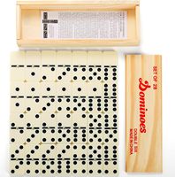 Lot de 28 jeux de société en bois double six dominos avec étui en bois durable pour joueurs de domino