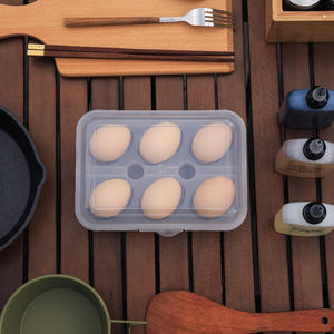 กล่องเก็บไข่กลางแจ้ง 6 ช่องพลาสติกใสแบบคลิปออนฝาปิดรักษาความสดใหม่สำหรับใช้ในครัวแคมป์ปิ้ง - Product Image 3