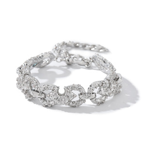 CashTrippyxR Naxi Moon Bracelet 15cm Adjustable Full Diamond Zircon Inlay Women's Hip Hop Jewelry - Product Image 1