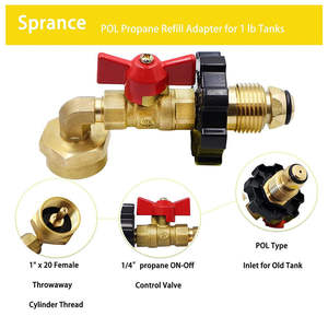 Connecteur de remplissage de gaz de bouteille de propane de camping d'une livre en plein air nord-américain, <span class=keywords><strong>adaptateur</strong></span> POL de cylindre en laiton - Product Image 3