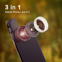 Kit d'objectifs 3 en 1 SIRUI pour téléphones mobiles (grand angle 18 mm, fisheye 170°, macro 10x) Fabriqué en verre Schott allemand et en aluminium