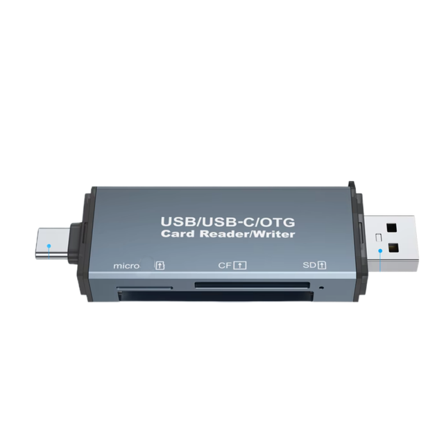 Type C CF Card Reader All in One SD External USB for Laptop & Mobile Phone Use Grey Model 721