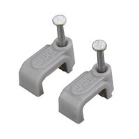 Clips de câble en PP de type plat/carré de haute qualité en gros, 5-22 mm, avec clous en acier inoxydable pour fixer les fils, 100 pièces/sac