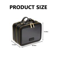 LZ Trousse de maquillage personnalisée en cuir végétalien Trousse de voyage pour cosmétiques Rangement professionnel des pinceaux Neceser Maquillaje