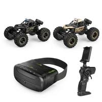 Transmission en temps réel de la vision d'une voiture télécommandée tout-terrain en alliage via la caméra des lunettes VR
