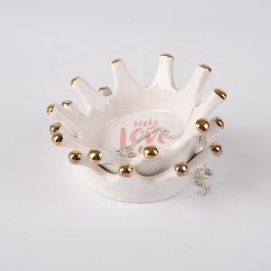 Dehua <span class=keywords><strong>gioielli</strong></span> in ceramica bianca espositore porta anello moderno a forma di <span class=keywords><strong>corona</strong></span> orecchini collana bracciali portagioie in ceramica - Product Image 5