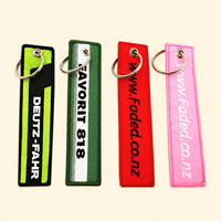 Porte-clés personnalisé en tissu brodé avec logo URL de site web – Vente en gros