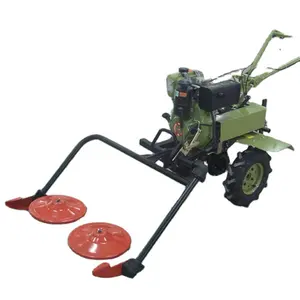 Cortacésped de disco rotativo para agricultura, máquina de accionamiento de correa para motocultor, mini tractor