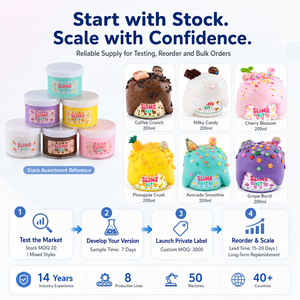 Slime au beurre 200 ml, thème dessert, OEM ODM, étiquette privée personnalisée, 6 styles en stock, jouet pour enfants, cadeau, EN71 ASTM CPSIA, vente en gros - Product Image 5