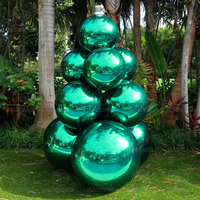 Boule miroir gonflable pour arbre de Noël, grande décoration extérieure, boule géante dorée brillante, sphère gonflable miroir, décoration