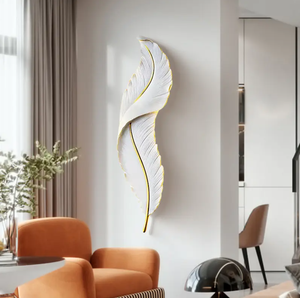 Modern Indoor Porch Corridor LED Resin <b>Wall</b> Lamp Creative Feather Shape <b>Sconce</b> <b>Light</b> for Hotels Durable and Stylish - Product Image 4