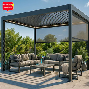 Bioclimatic Wall Mounted Pergola Louvers Custom Aluminum Motorised Pergola System to Cover a <strong>Terrace</strong> Area - Product Image 3