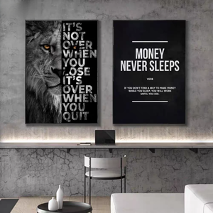 Decoración <span class=keywords><strong>de</strong></span> Pared para Fábrica, Oficina, Gimnasio, Hogar, León Salvaje, Éxito, Inspiración, Motivación, <span class=keywords><strong>Frases</strong></span>, Pósters y Cuadros Decorativos - Product Image 2