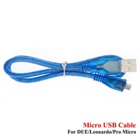 Cable de Datos Azul USB para Impresora, para Arduino 2560, Doble Puerto, Micro Mini