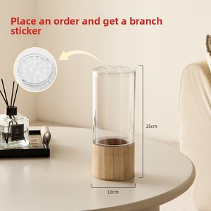 Tối giản vuông Acrylic chống thả bảng bình với cơ sở bằng gỗ trang trí thanh lịch cho phòng khách hoa sắp xếp - Product Image 6