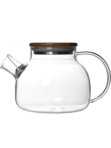 1L claro de vidrio de borosilicato, Té tetera resistente al calor claro vidrio tetera con la tapa de bambú con <span class=keywords><strong>calentador</strong></span> - Product Image 2