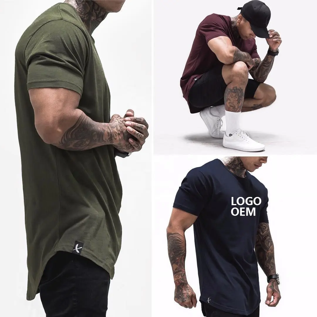 Men's Tshirt Men Tee Tops Wholesale Custom Short Sleeve Breathable Sport Running Fitness Muscle Bodybuilding Mens Gym T Shirt