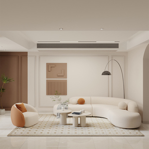 Juego de sofá de esquina estilo crema de diseño simple para apartamento pequeño, recepción en casa, salón de belleza, oficina de ventas, para áreas de descanso - Product Image 3