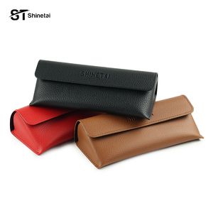 Small MOQ PU Leather for Women Men Accessories High Quality Handmade Pvc Inside Velvet Folding <strong>Funky</strong> Paper Sunglasses <strong>Case</strong> - Product Image 1