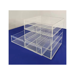 Custom Deluxe Clear Acrylic 5 Drawer Jewelry <strong>Storage</strong> Stand 5 <strong>Chest</strong> Clear Acrylic Make up Organizer Box - Product Image 1