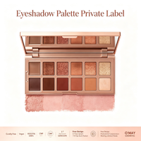 Palette de fards à paupières de luxe imperméable, vente chaude, marque privée, maquillage naturel longue tenue, fini scintillant et mat, fard à paupières végétalien, vente en gros