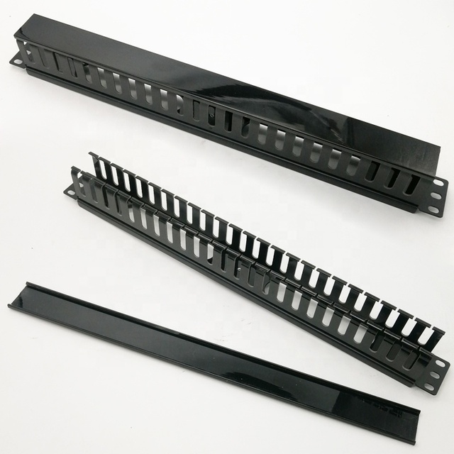 1U 19 Inch 24 Slot Cable Organizer for Server Rack Cable Management