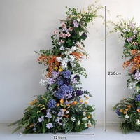 NINI Vente en gros d'arches de fleurs sauvages artificielles en soie faites à la main, décorations de mariage colorées