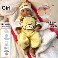 Poupée Bébé Réaliste Compagnon Parental, Poupée Reborn en Silicone Intégral de 18 pouces, Fille Douce et Moelleuse, Cadeau pour Nouveau-né, Bébés Reborn en Silicone