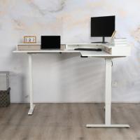 Table de support en forme de L à 3 moteurs simples Coin électrique Bureau debout réglable en hauteur