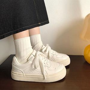 Calzado Deportivo y de Ocio para Estudiantes, con Suela Gruesa, Estilo Versátil, Color Blanco, Nueva Colección Primavera 2025 - Product Image 3