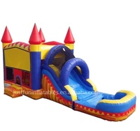 Combo château de maison amusant avec panier à billes cerceau à l'intérieur combo de toboggan gonflable 3N1