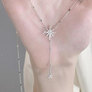 S925 Pure <b>Silver</b> Octagonal Snake <b>Bead</b> Chain Niche Design Light Luxury Simple Medieval Vintage Style Fashion Pendant Necklaces - Product Image 4