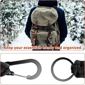 Robusto Portachiavi in Paracord con Moschettone, Clip in Alluminio Resistente, Cordino Intrecciato per Uomo e Donna, per Attività all'Aperto - Product Image 6