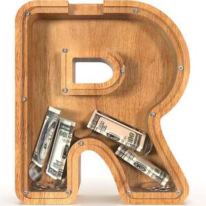 Hucha con letras de regalo para banco especialmente hecha, 26 <span class=keywords><strong>Huchas</strong></span> de madera para juguetes para niños - Product Image 5