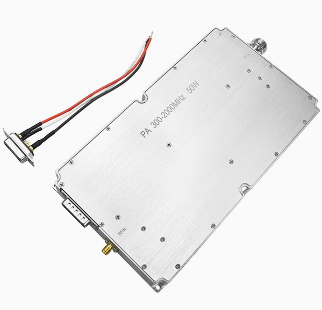 Hjt 300-2000MHz 50W Aluminum Broadband RF Power Amplifier Module