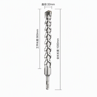 Foret de perçage rotatif SDS Plus à tête cruciforme, durable et de qualité supérieure, YG8C 40Cr, pour perçage de métal, DCF-321000, 110 mm