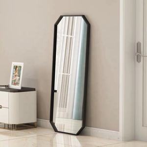 <span class=keywords><strong>Miroir</strong></span> de sol <span class=keywords><strong>noir</strong></span> à encastrer, décoration de maison avec cadre octogonal - Product Image 2