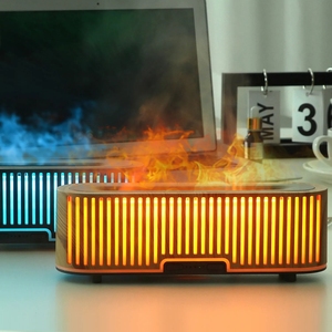 Difusor de aire de aceite aromático simulado de volcán de mármol personalizado, humidificador de pulverización portátil de fuego 3D, lámpara de Noche de Ambiente de 2 colores - Product Image 4