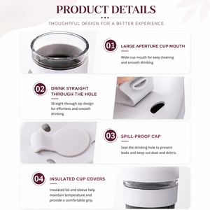 Gobelet à café en verre réutilisable avec manchon en silicone personnalisé 8oz 12oz, logo personnalisé, cadeau promotionnel idéal pour les entreprises, tasse à café en verre - Product Image 4