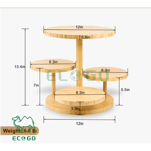 Supports à gâteaux en bambou pour gâteaux de mariage Support à gâteaux à dessert en bambou - Product Image 2