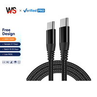 Cable USB C a USB C de 100W con Carga Rápida PD de 5A, Cable Tipo C de Nailon Trenzado, Sincronización de Datos de 480Mbps, Carcasa de Aluminio para iPhone y Samsung