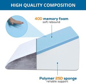 Oreiller triangulaire incliné à 30 degrés hypoallergénique de 12 pouces en mousse à mémoire de forme pour dormir après une chirurgie, pour le <span class=keywords><strong>ronflement</strong></span> - Product Image 3